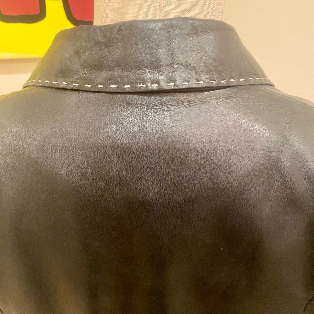Lamb leather jacket. Size Medium, black. - Picture 5 of 10